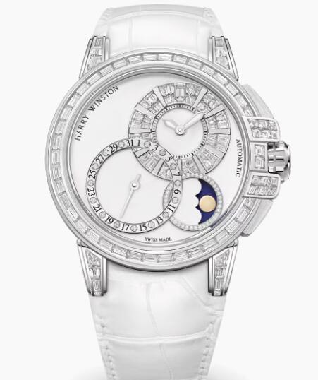 Replica Harry Winston Ocean Date Moon Phase Baguette Automatic 42mm Watch OCEAMP42WW004